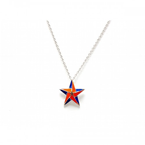 Blue and Orange Star Pendant
