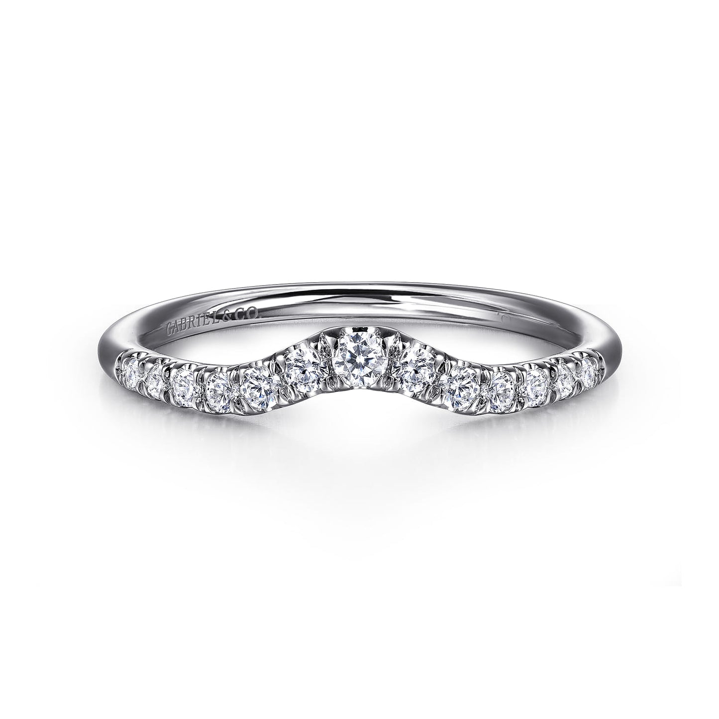 Gabriel & Co. Curved Diamond Wedding Band