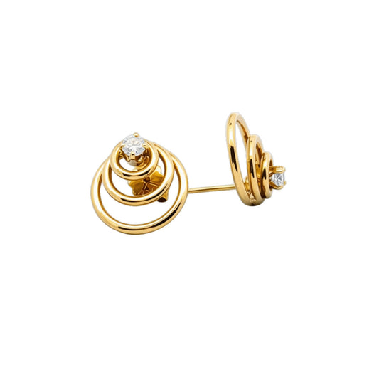 Estate Diamond EarringsTriple Circle Design
