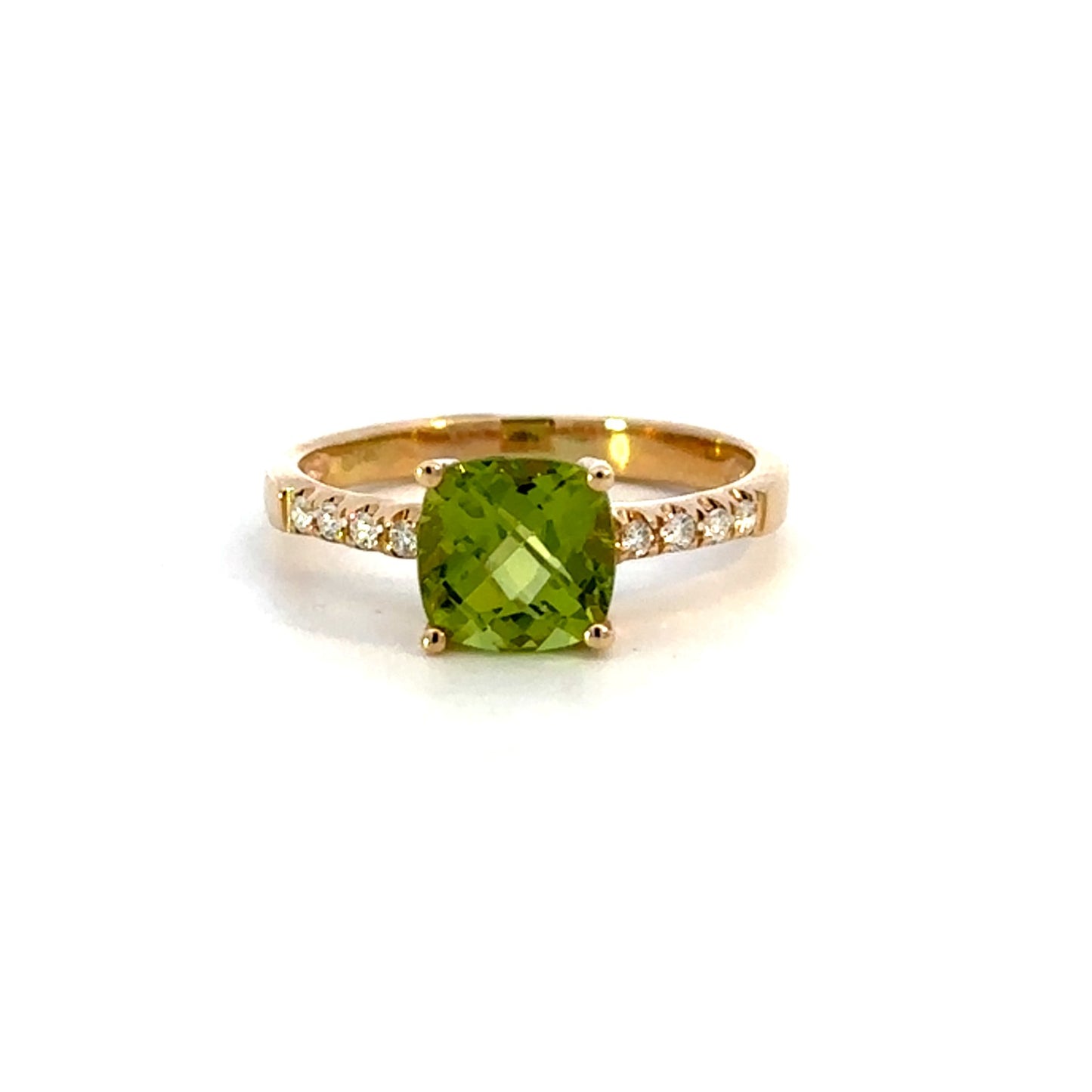 Cushion Cut Peridot Ring
