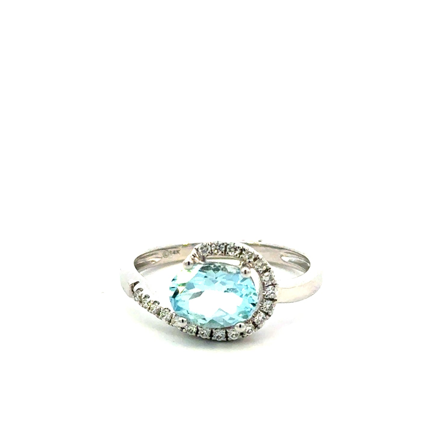 Aquamarine and Diamond Ring