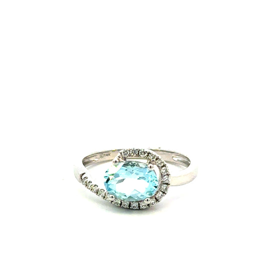 Aquamarine and Diamond Ring