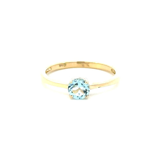 Aquamarine Solitaire Ring