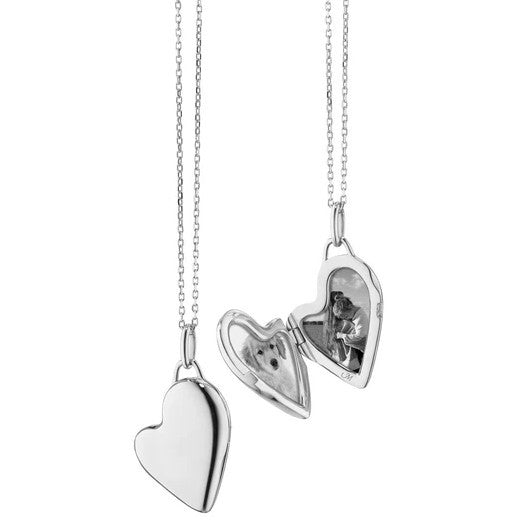 MRK Petite Slim Sterling Silver Heart Locket Necklace
