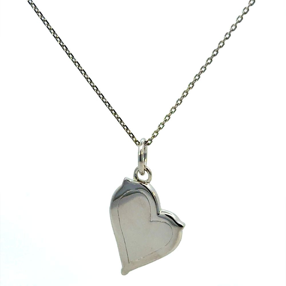 MRK Mother of Pearl Classic Heart Sterling Silver Necklace