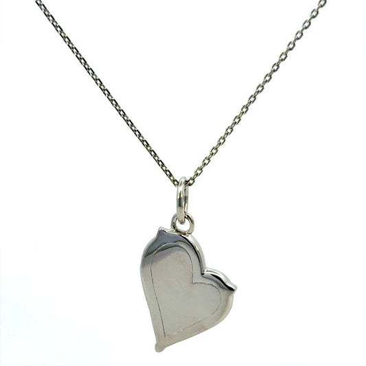 MRK Mother of Pearl Classic Heart Sterling Silver Necklace