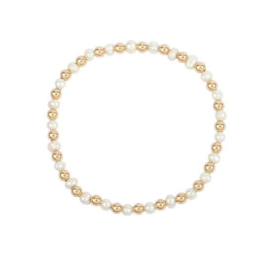 4mm Gold and Pearl