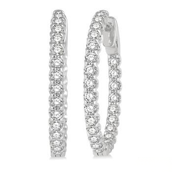 Inside Outside Diamond Hoop Earrings