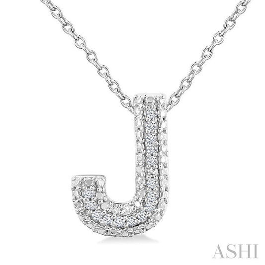Sterling Silver Diamond 'J' Initial Pendant