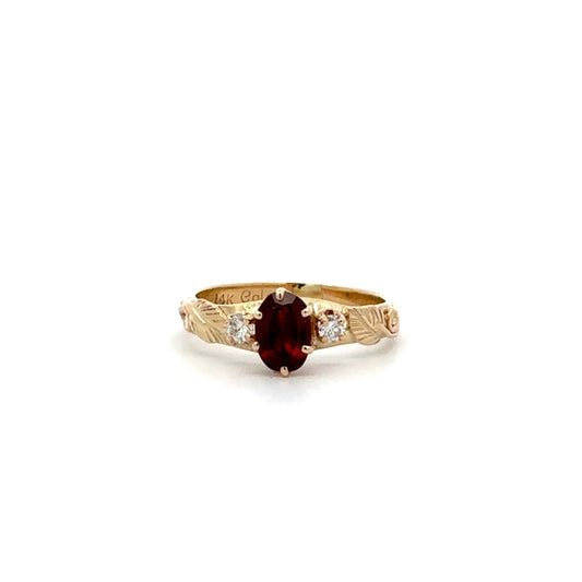 Estate Jewelry Garnet and Diamond Ring