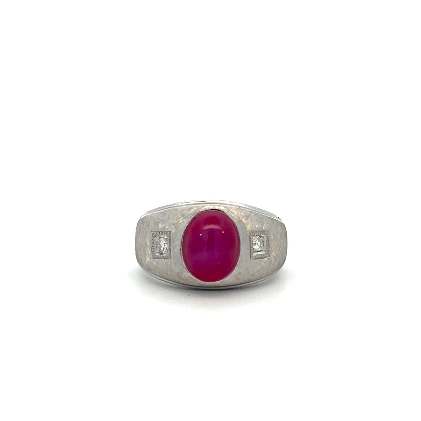Estate Jewelry Red Star Sapphire and Diamond Ring