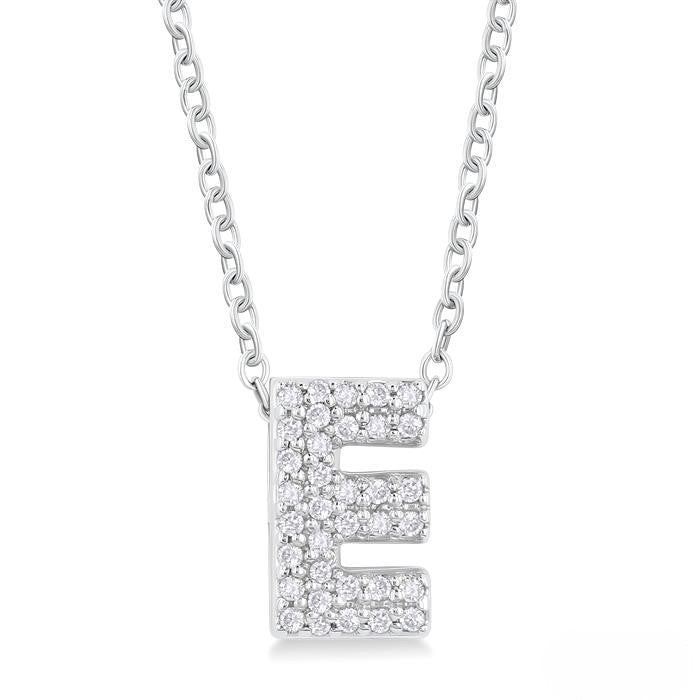 Diamond 'E'  Necklace
