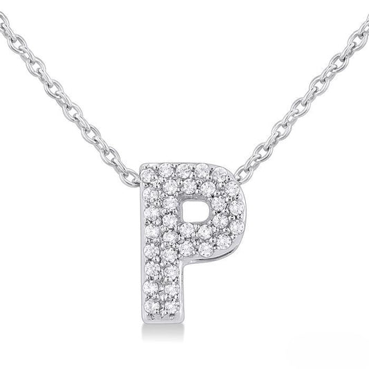 Diamond 'P' Initial Necklace