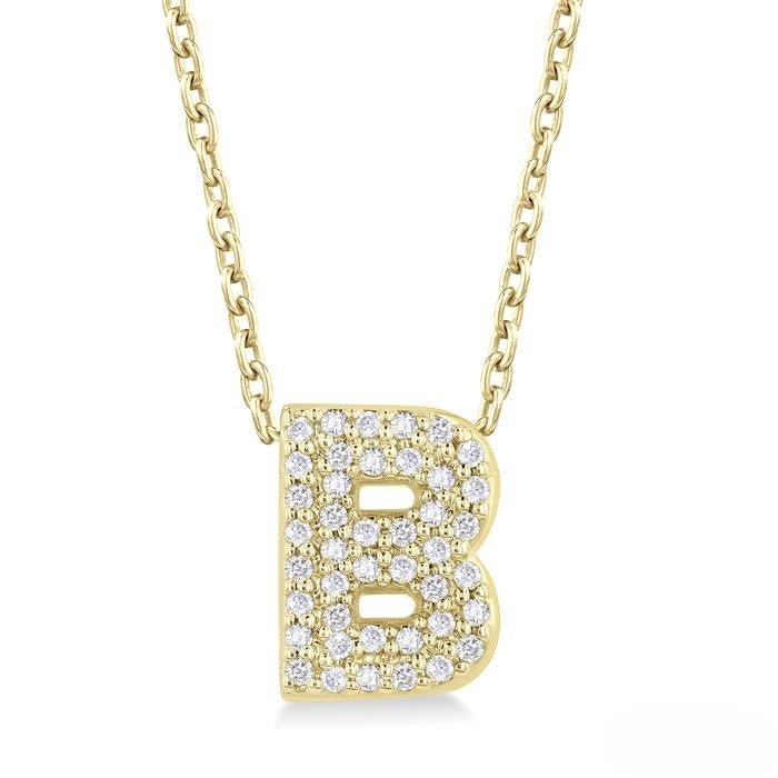 Diamond 'B' Initial Necklace