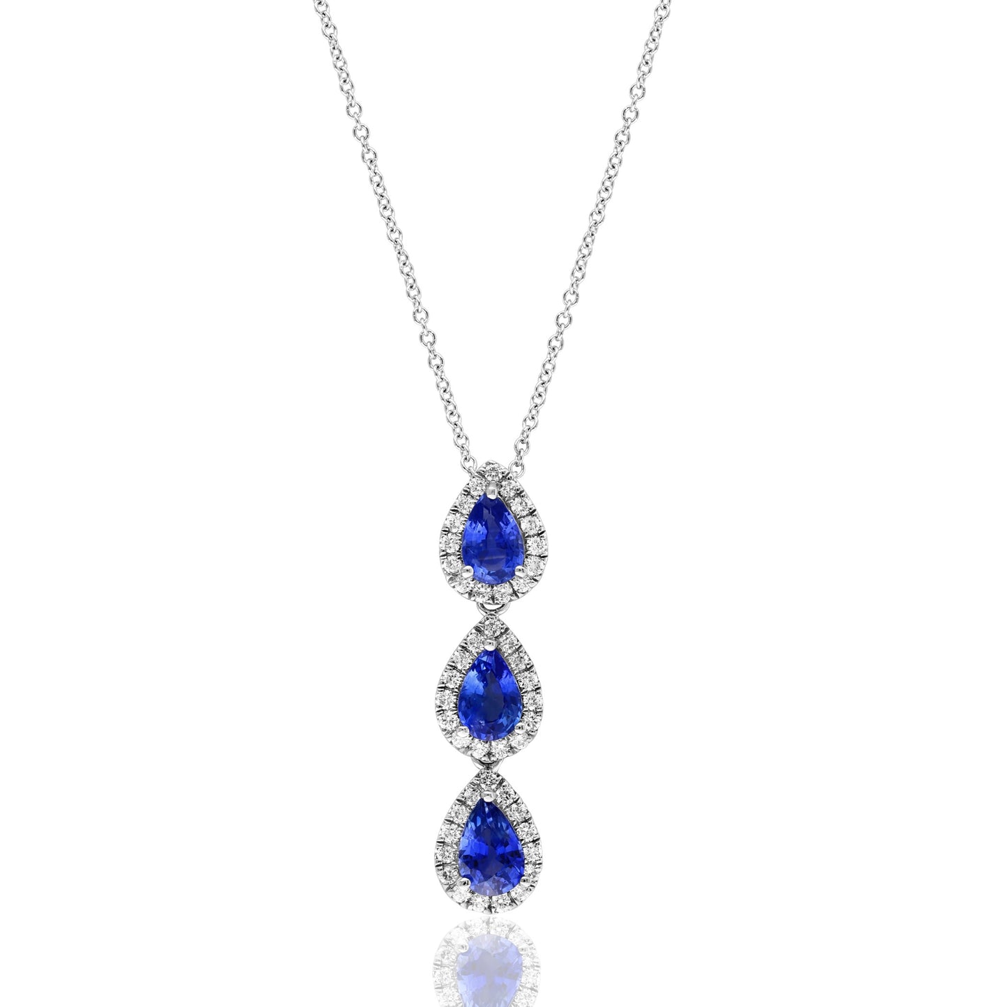 Three Pear Shape Sapphire Necklace