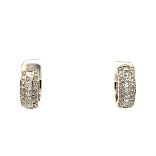 Estate Three Row Diamond Hoops
