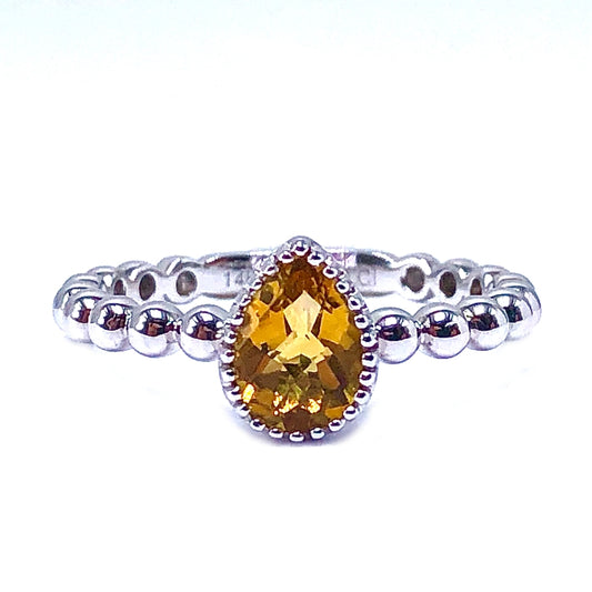 Citrine Pear Shaped Ring
