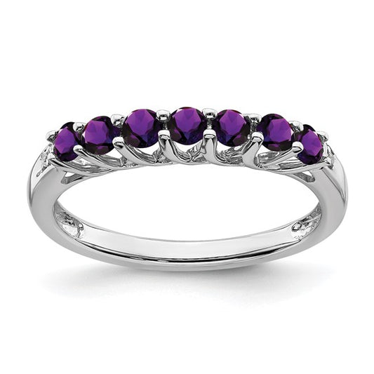Color Stone Amethyst and Diamond Ring-Women