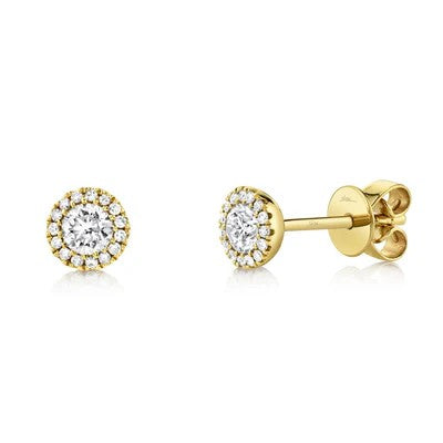 Shy Creations Halo Diamond Stud Earrings