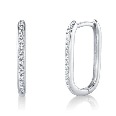 Shy Oval Diamond Hoop Earrings