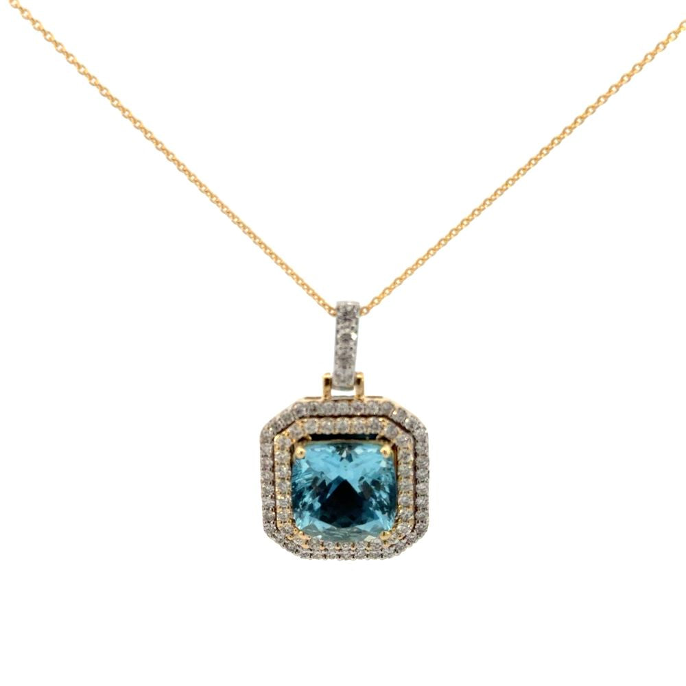 Aquamarine and Diamond Pendant