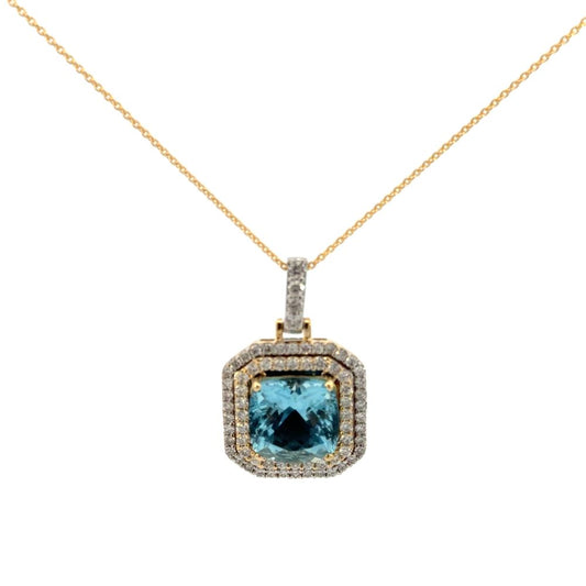Aquamarine and Diamond Pendant
