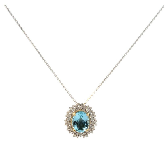 Aquamarine &amp; Diamond Pendant