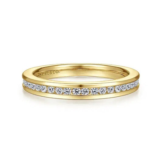 Channel set Diamond Wedding Band