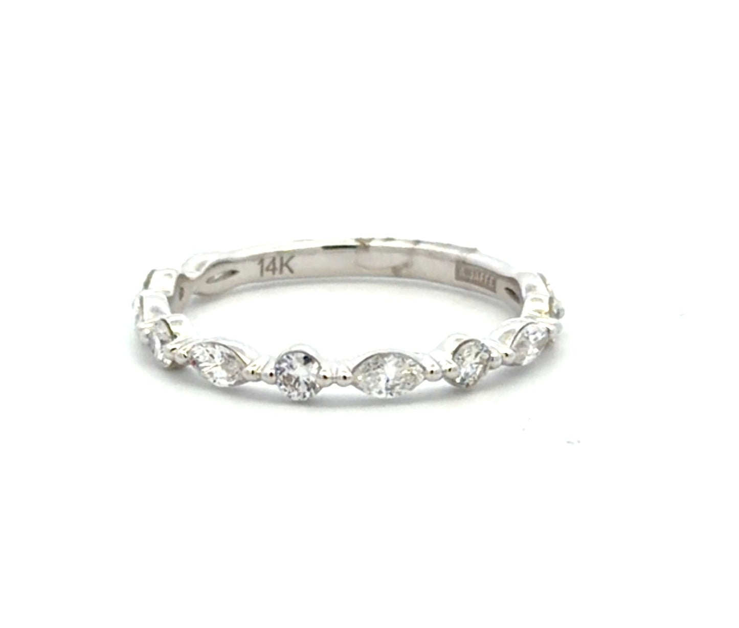 Marquise and Round Diamond Wedding Band