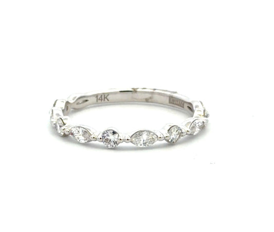 Marquise and Round Diamond Wedding Band
