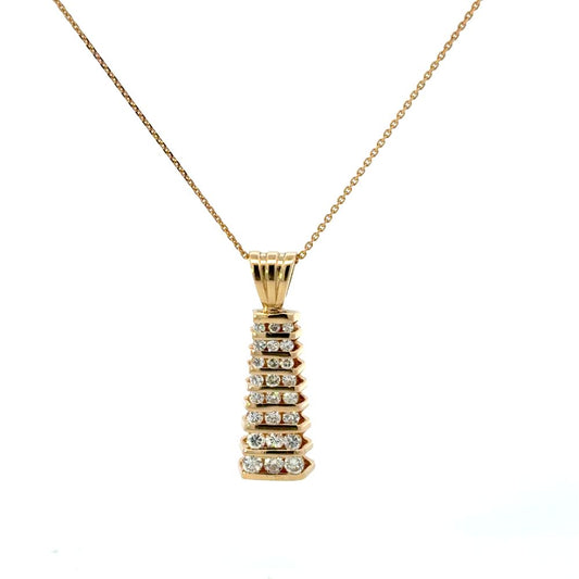 Estate Bar Set Diamond Pendant