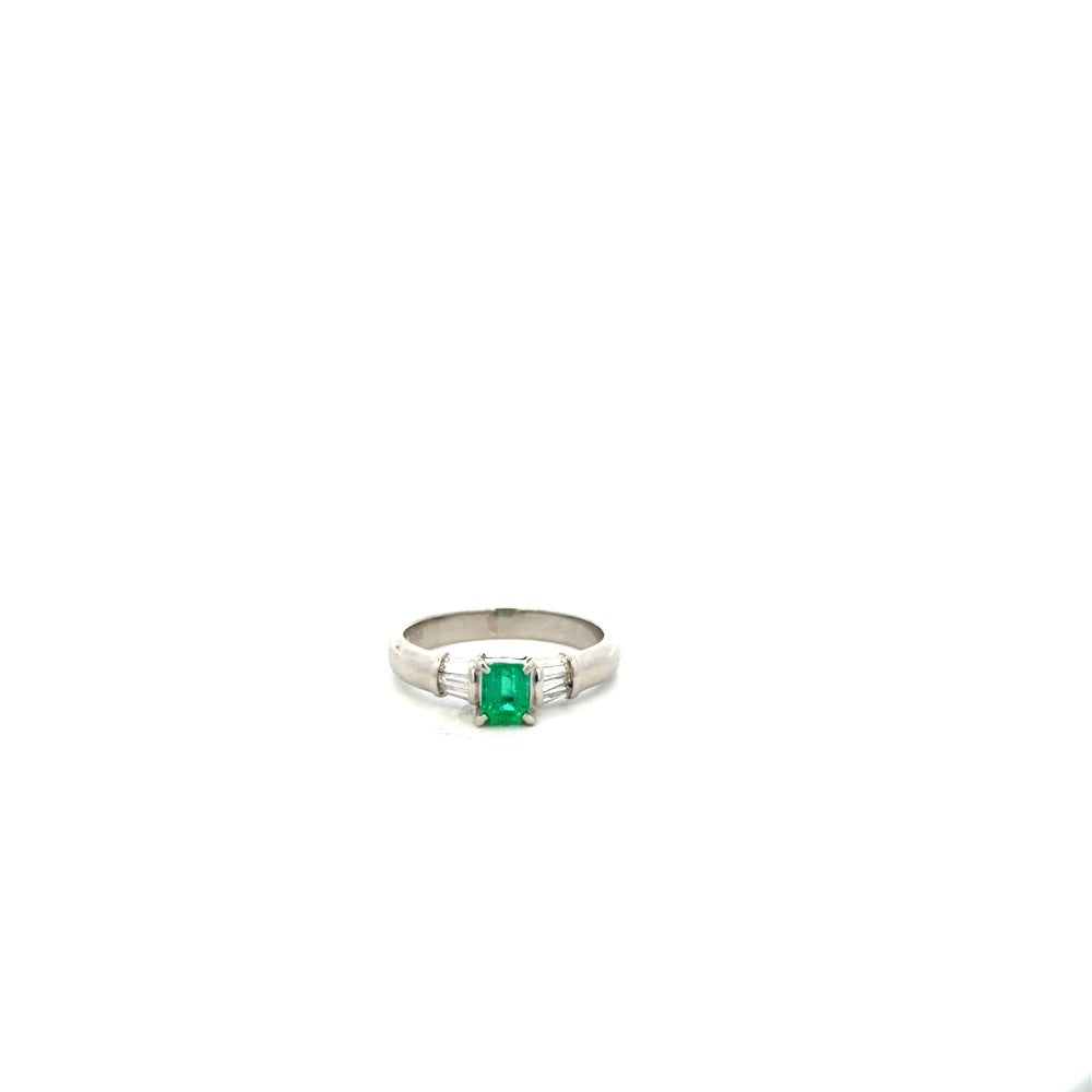Estate Emerald and Diamond Ring