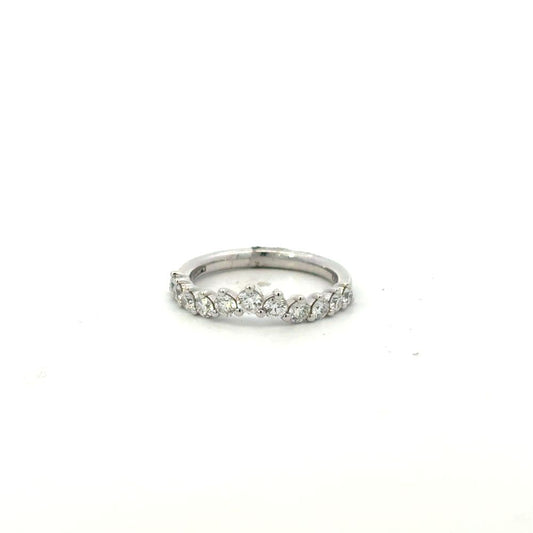 Curved Diamond Wedding Band