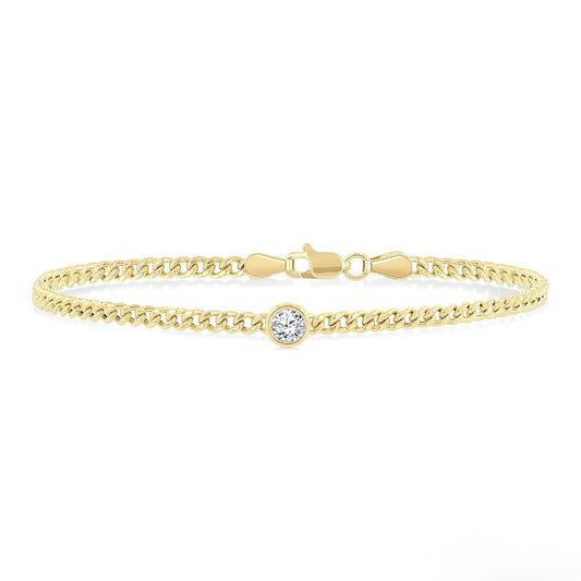Curb Link and Diamond Bracelet