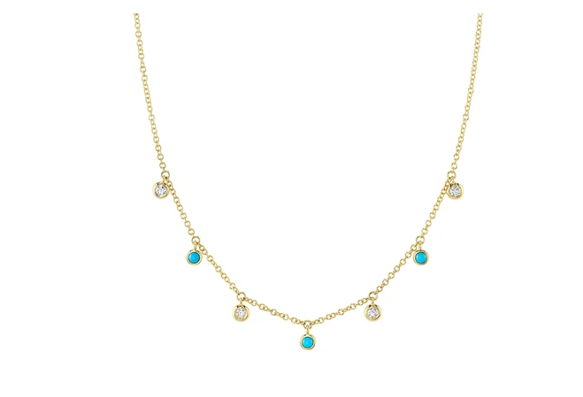 Turqouise and Diamond Anklet