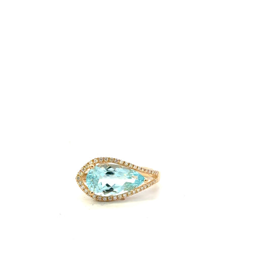 Aquamarine and Diamond Ring