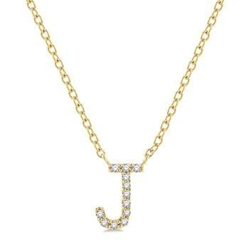 Diamond 'J' Initial Pendant