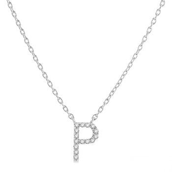 Diamond 'P' Initial Pendant