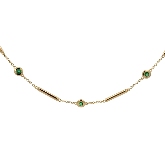 Estate Emerald Station Necklace