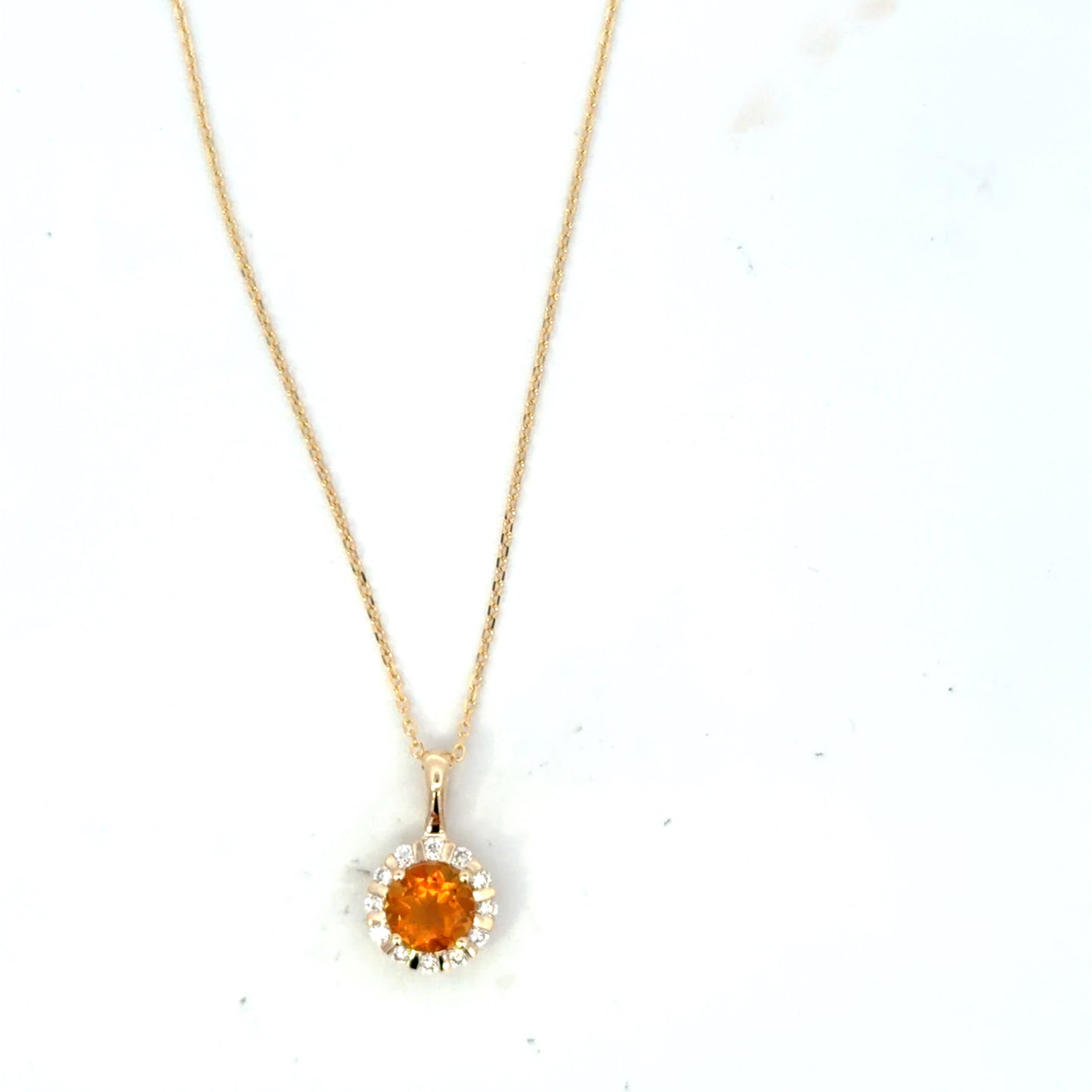 Citrine and Diamond Pendant