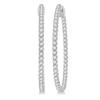 Inside Outside Diamond Earrings in White Gold