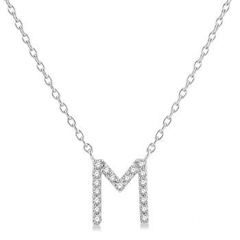 Diamond 'M' Initial Pendant