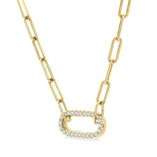 Diamond Paperclip Necklace