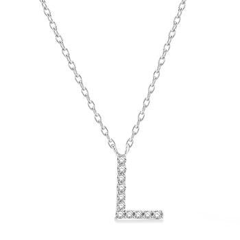 Diamond 'L' Initial Pendant