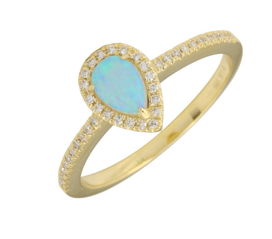 Opal pear ring