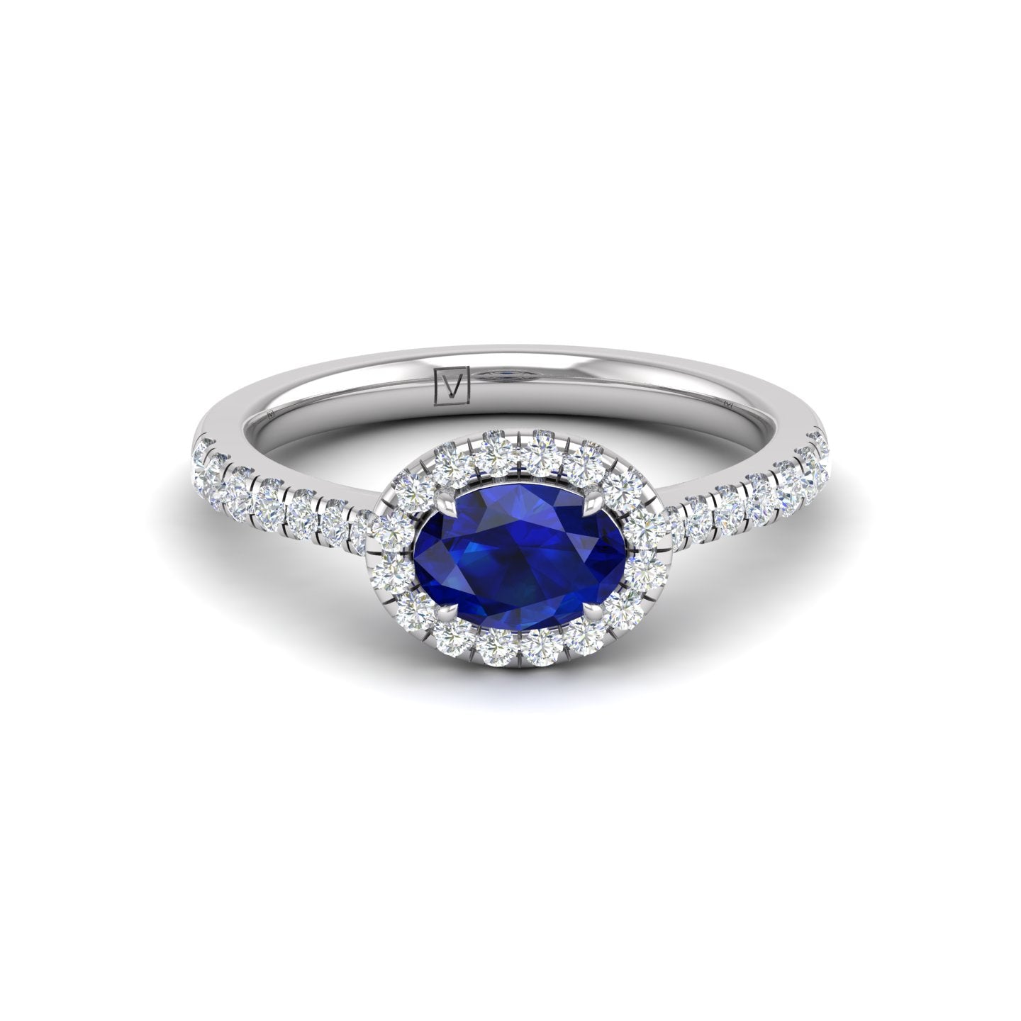 Sapphire and Oval Diamond Ring