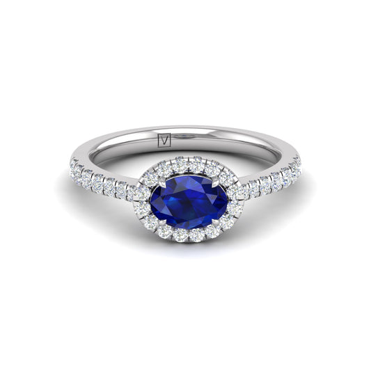 Sapphire and Oval Diamond Ring