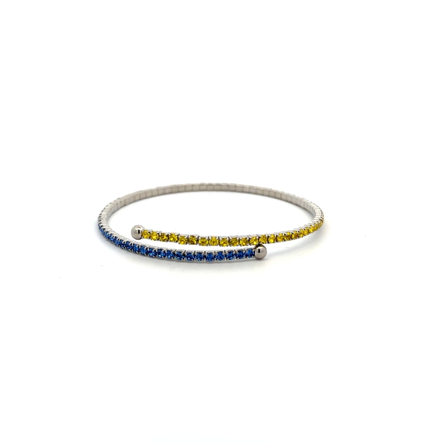 Ukranian Flag Color Stone Bangle Bracelet