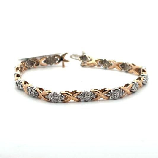Estate Diamond X Link Bracelet