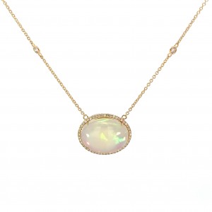 Opal and Diamond Necklace